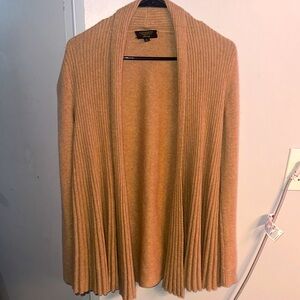 Woman’s Cashmere Charter Club tan Ribbed Cardigan. Size S. Barely ever used.